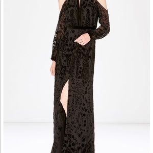Parker Cold Shoulder Dress with Velvet detail